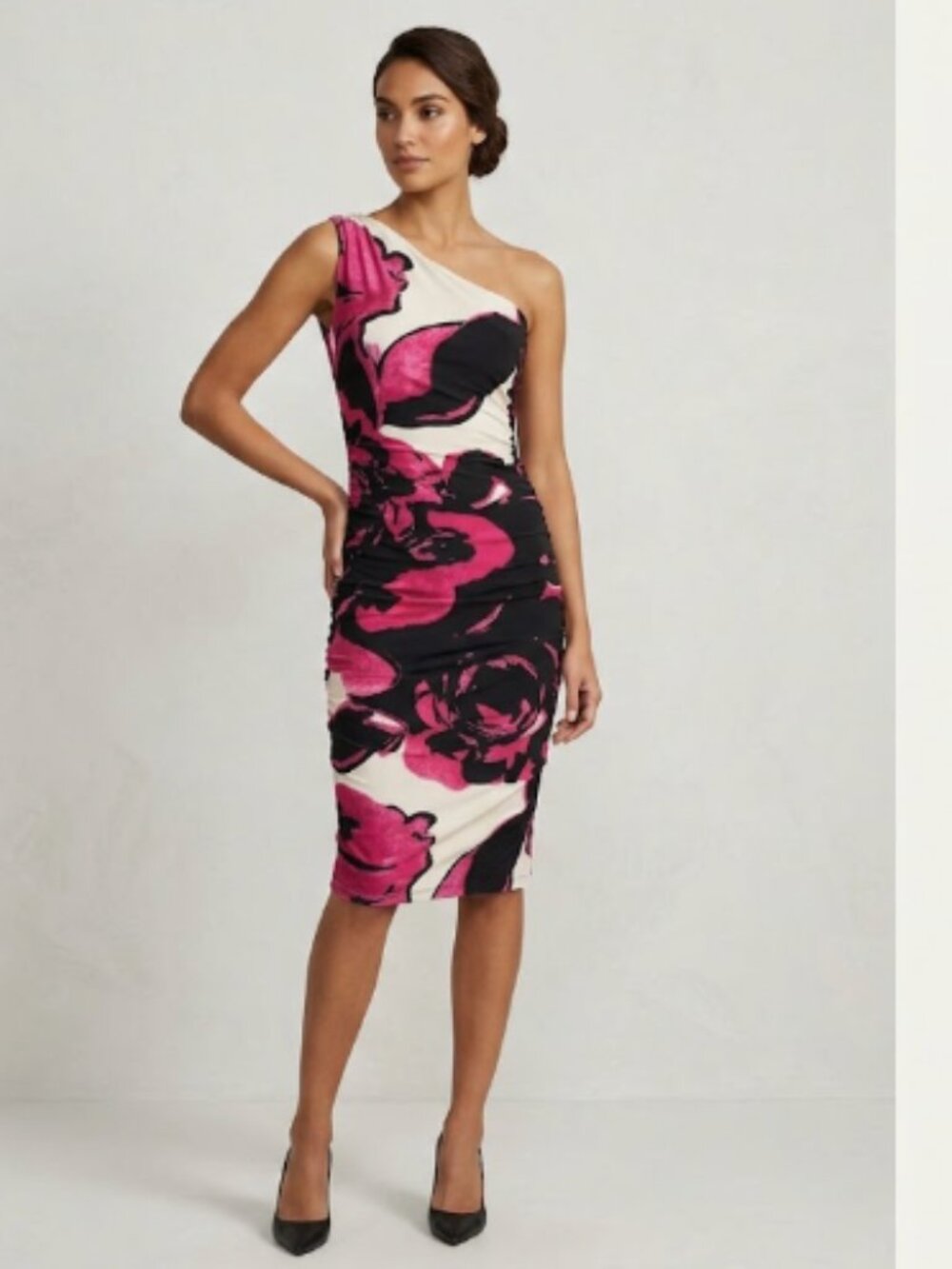 Ruched Sheath Dress Pink Size IT 40 LL19
